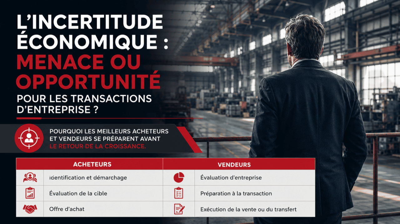 incertitude économique menace ou opportunité pour les transactions d'entreprise