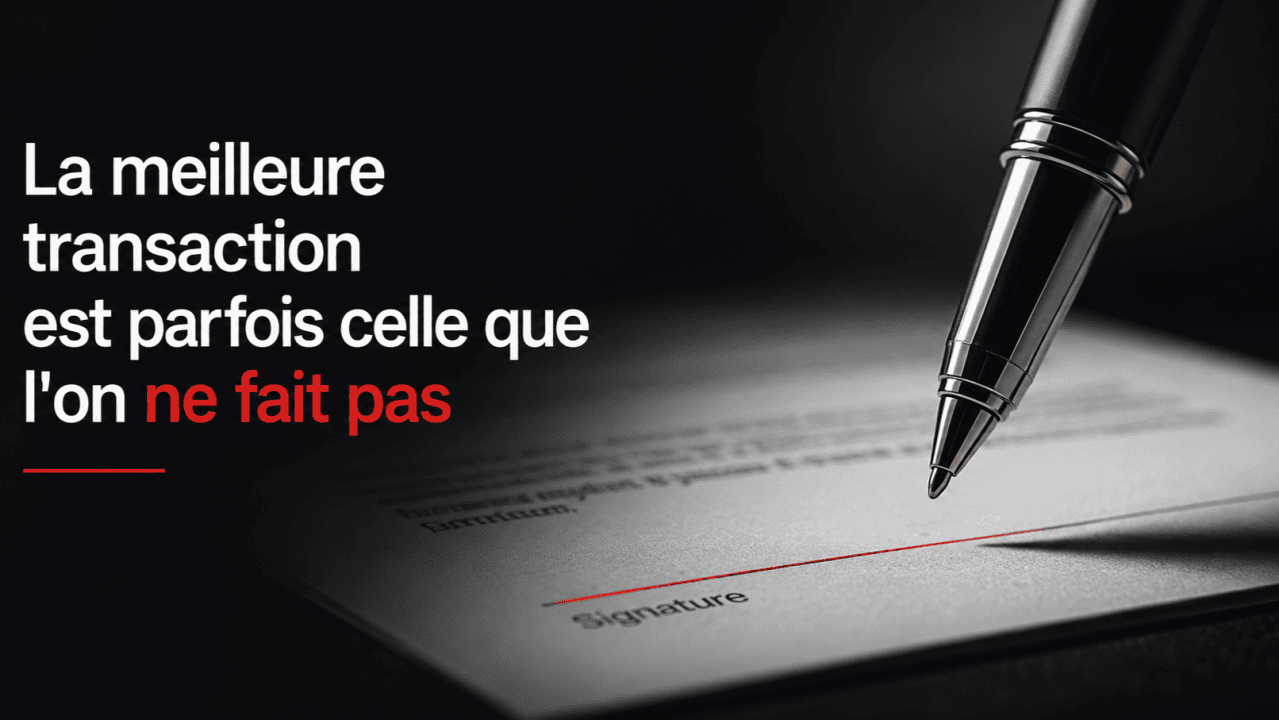 La meilleure transaction est parfois celle que l'on ne fait pas